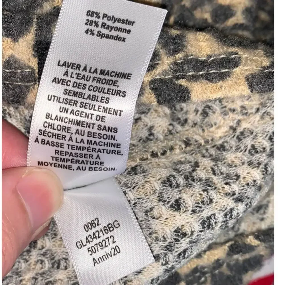 5/$25 NWT Treasure & Bond Girls Cheetah Tie Front Top - Picture 8 of 10